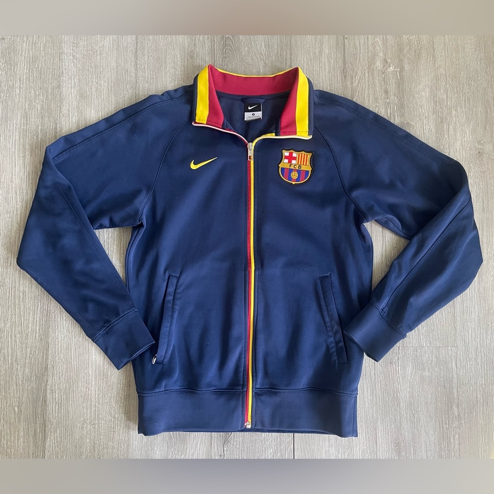 Nike FC Barcelona Track Jacket Men’s Size Small Navy Blue